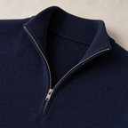 Men's Quarter-Zip Sweater with Stand Collar