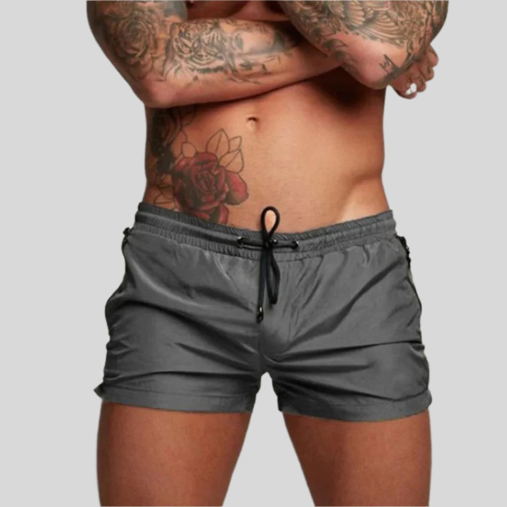 Men’s Short Swim Trunks with Zip Pockets