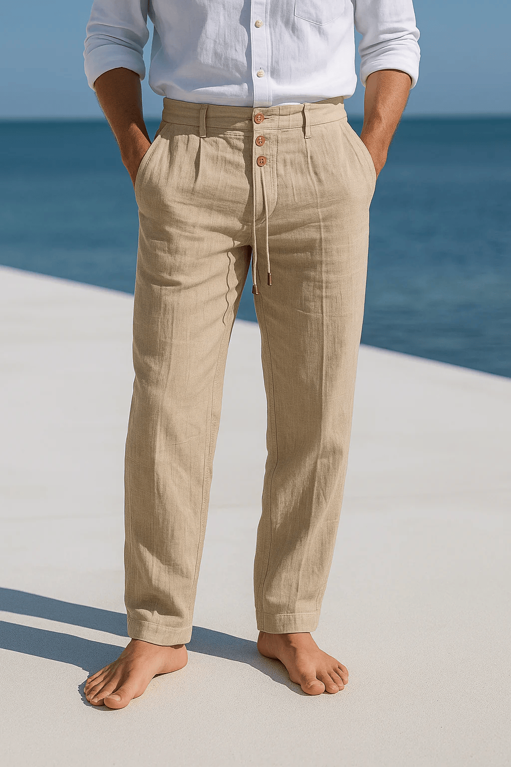 Men's Linen Drawstring Pants