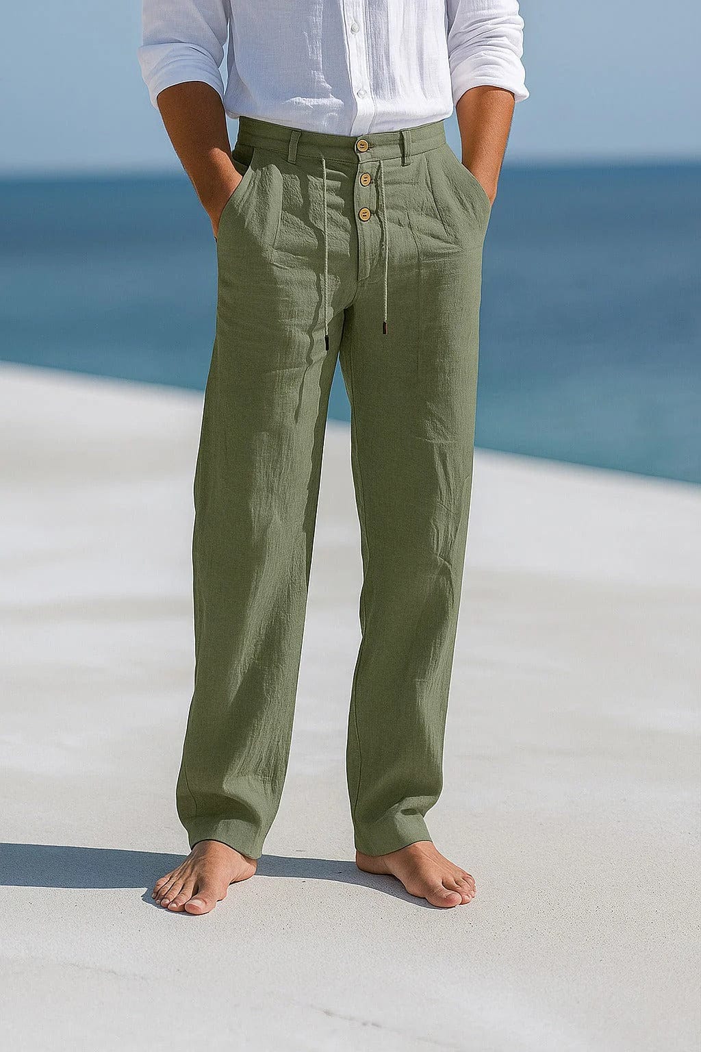 Men's Linen Drawstring Pants