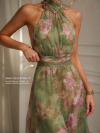 Women’s Floral Halter Maxi Dress