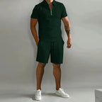 Men's Textured Polo Set