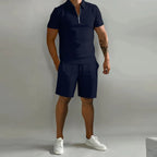 Men's Textured Polo Set