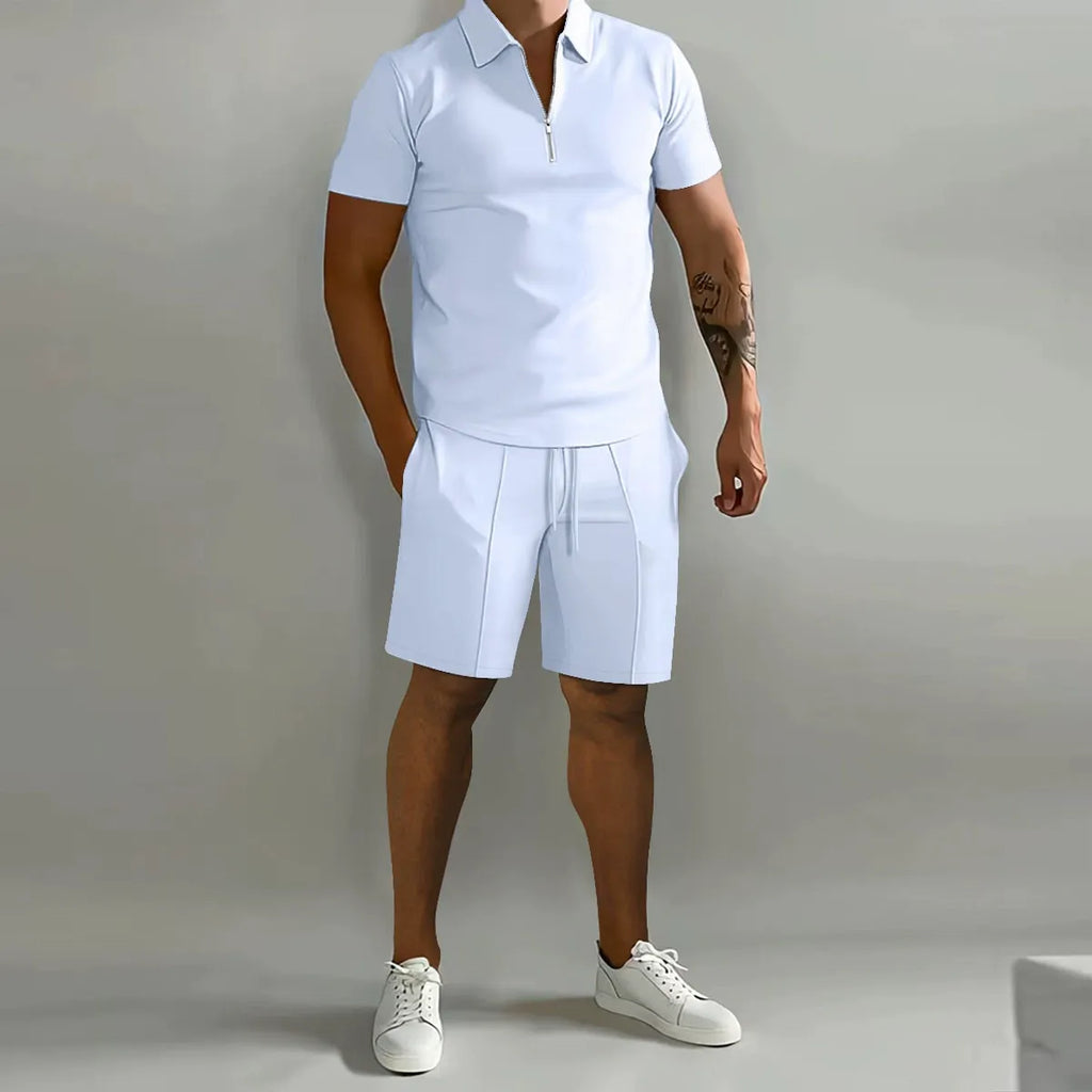 Men's Textured Polo Set