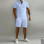 Men's Textured Polo Set