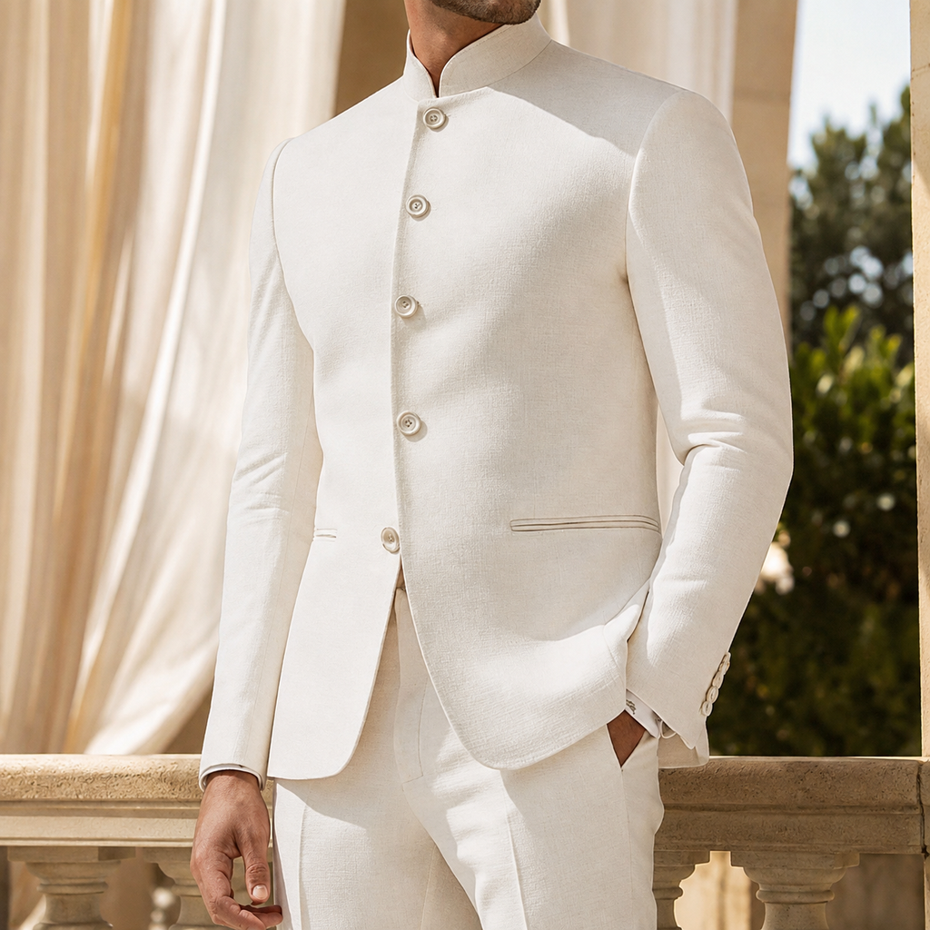 Men’s Stand Collar Button Jacket