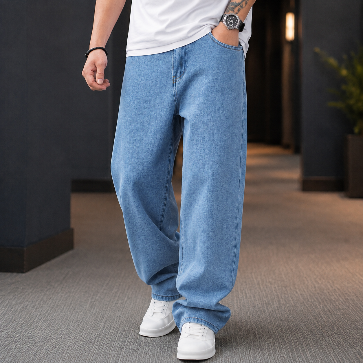Men’s Relaxed Wide Leg Jeans