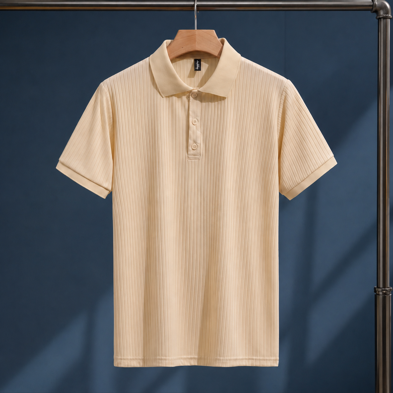 Men’s Ribbed Short Sleeve Polo Shirt