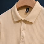 Men’s Ribbed Short Sleeve Polo Shirt