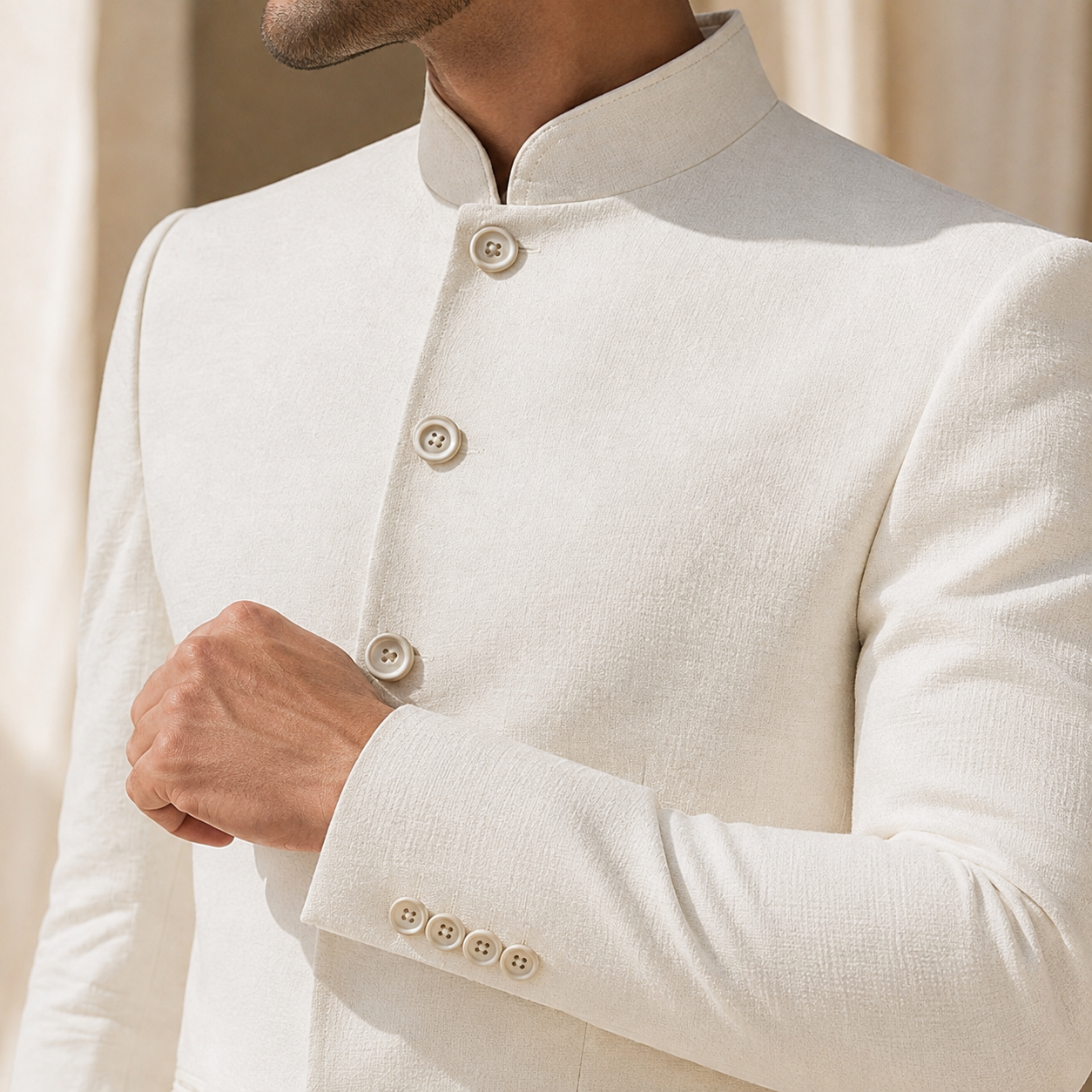 Men’s Stand Collar Button Jacket
