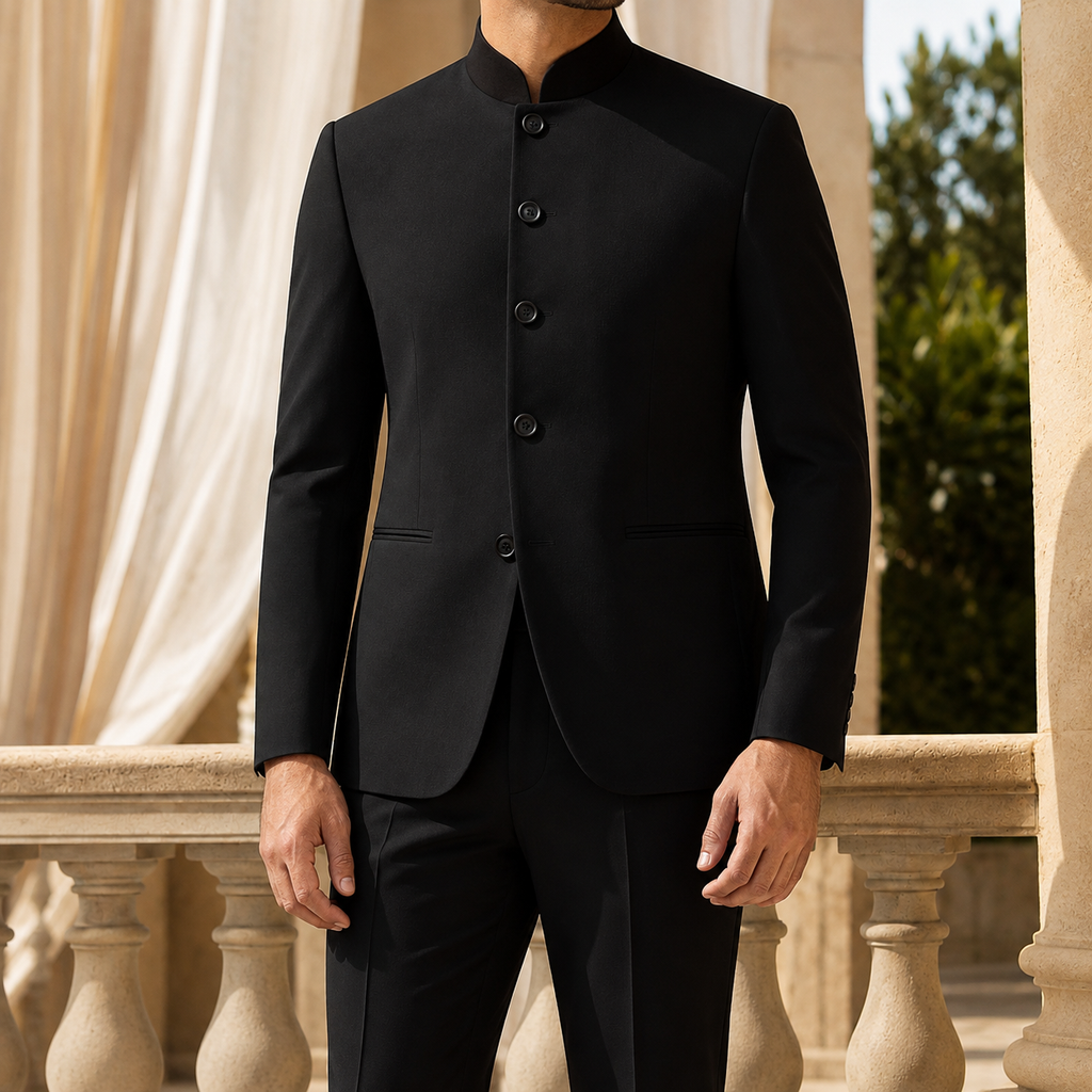 Men’s Stand Collar Button Jacket