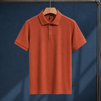 Men’s Ribbed Short Sleeve Polo Shirt