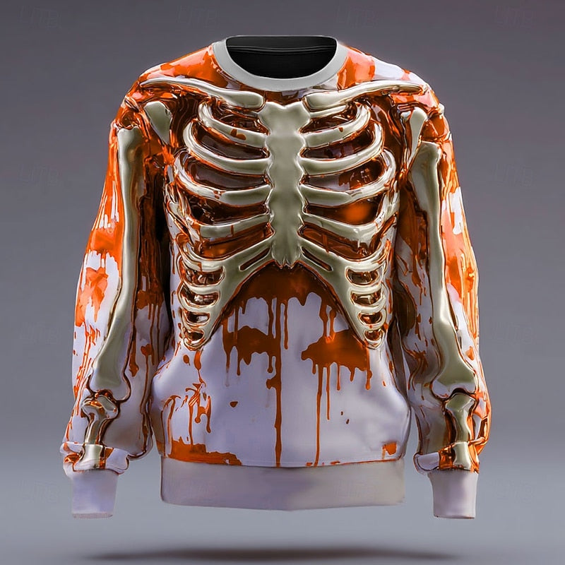 Men's Halloween Skeleton Graphic Sweatshirt