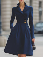Women's Tailored Coat Dress with Flared Skirt