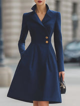 Women's Tailored Coat Dress with Flared Skirt