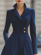 Women's Tailored Coat Dress with Flared Skirt