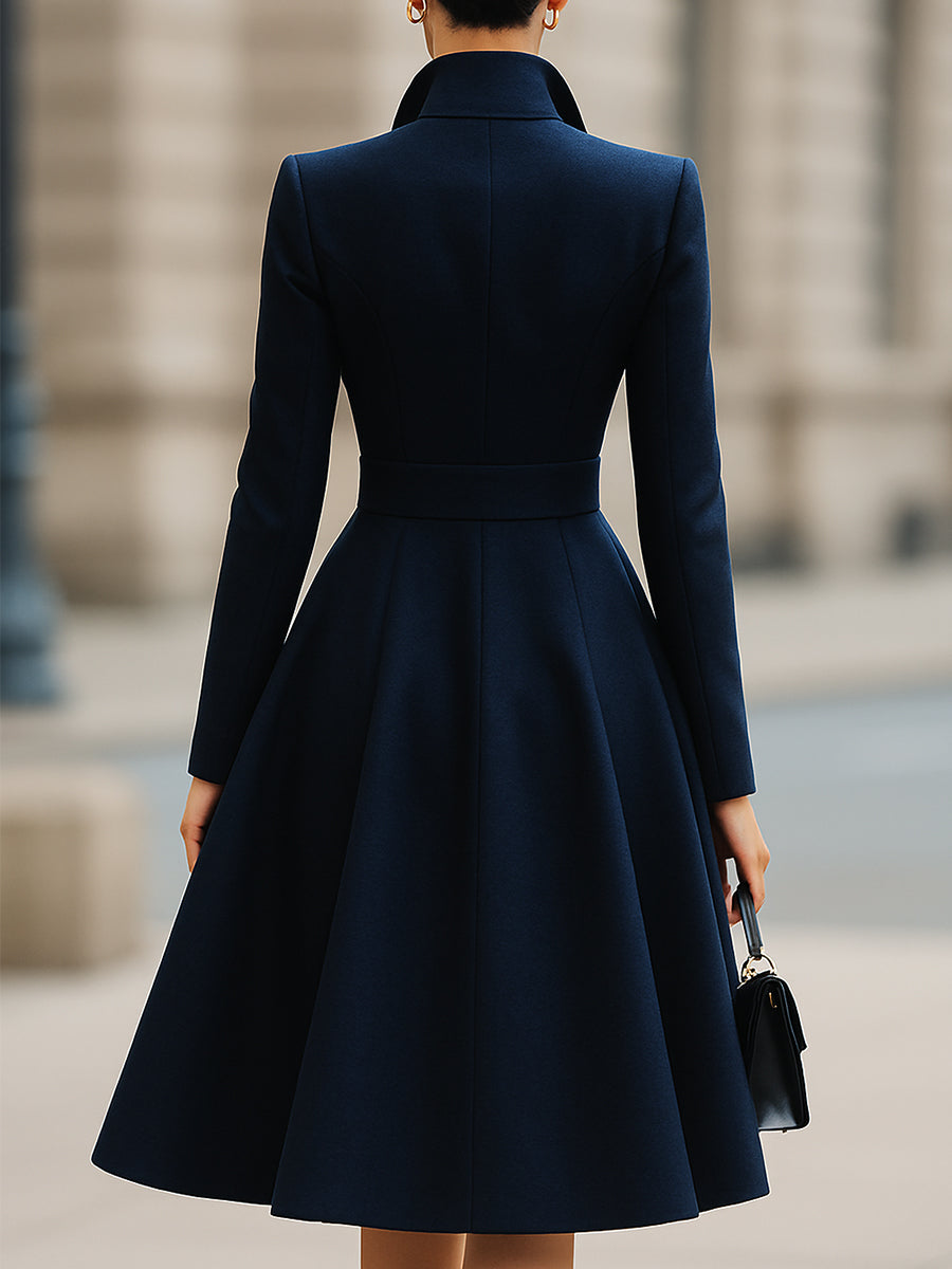 Women's Tailored Coat Dress with Flared Skirt