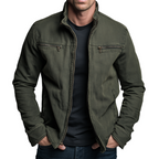 Men's Zip-Front Jacket with Stand Collar