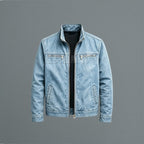 Men's Zip-Front Jacket with Stand Collar