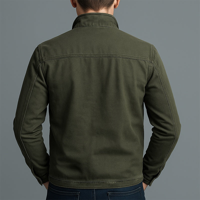 Men's Zip-Front Jacket with Stand Collar