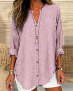 Women's Striped Button Blouse