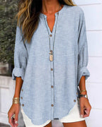 Women's Striped Button Blouse