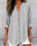 Women's Striped Button Blouse