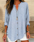 Women's Striped Button Blouse