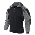 Men’s Camouflage-Sleeve Quarter-Zip Hoodie