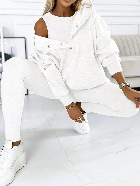 Women's 3 Piece Pant Set with Layered Top