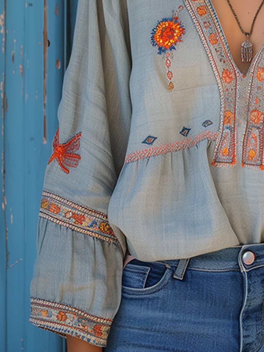 Women’s Embroidered Boho Blouse