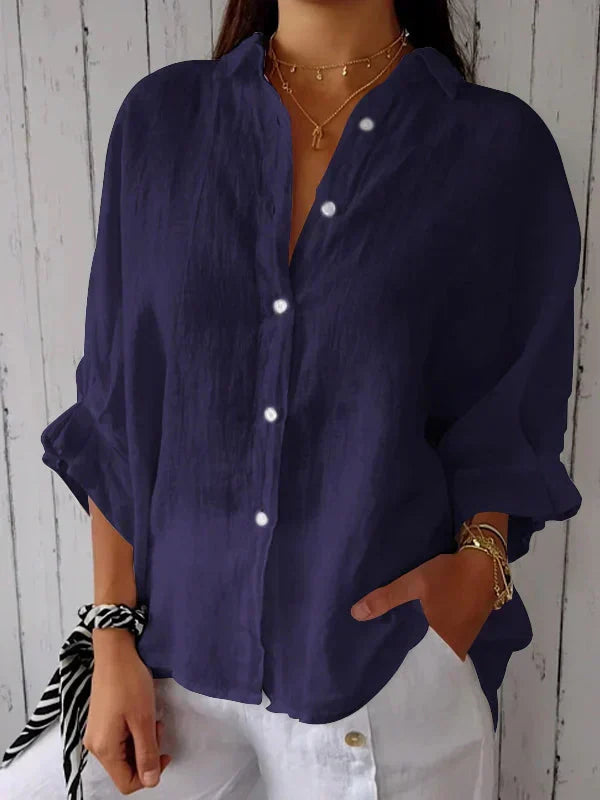 Women's Relaxed Button Down Blouse