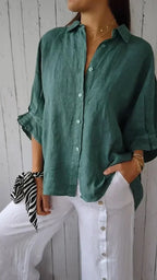 Women's Relaxed Button Down Blouse