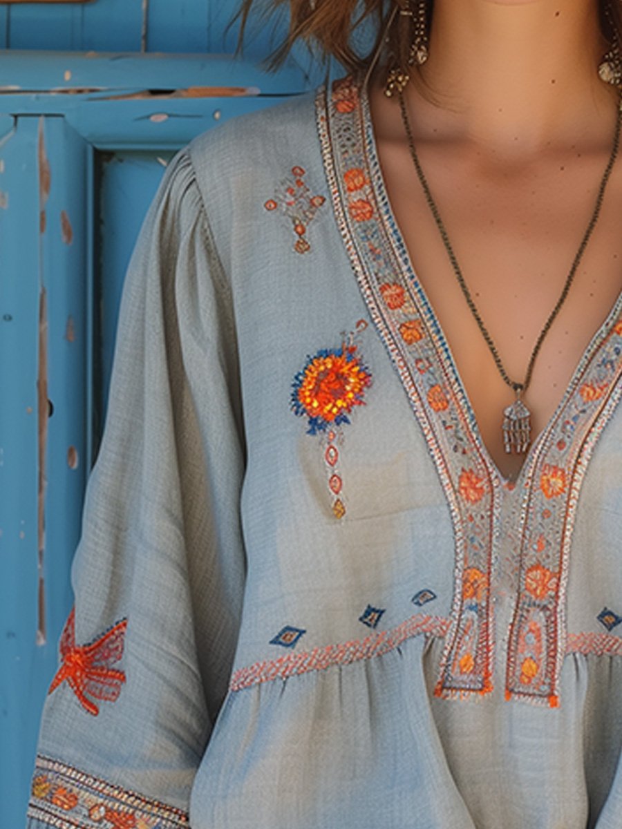 Women’s Embroidered Boho Blouse