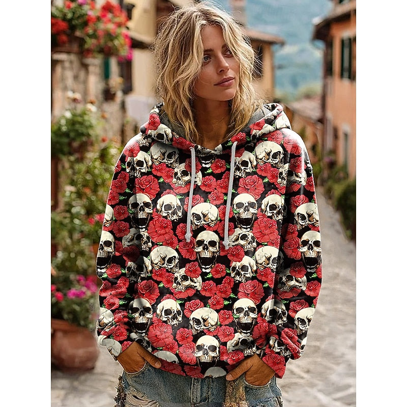 Women’s Halloween Skeleton Graphic Hoodie