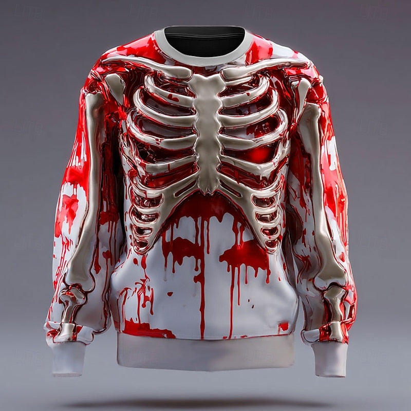 Men's Halloween Skeleton Graphic Sweatshirt