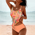 Women's Printed Tummy Control Tankini Set
