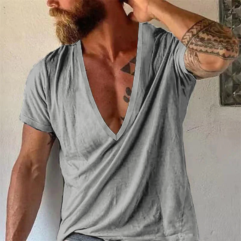 Men’s Deep V Neck Casual Tee