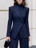 Women's 2 Piece Pinstripe Blazer Pant Set