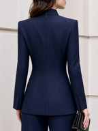Women's 2 Piece Pinstripe Blazer Pant Set