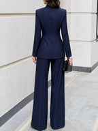 Women's 2 Piece Pinstripe Blazer Pant Set