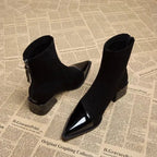 Women’s Pointed-Toe Block Heel Ankle Boots