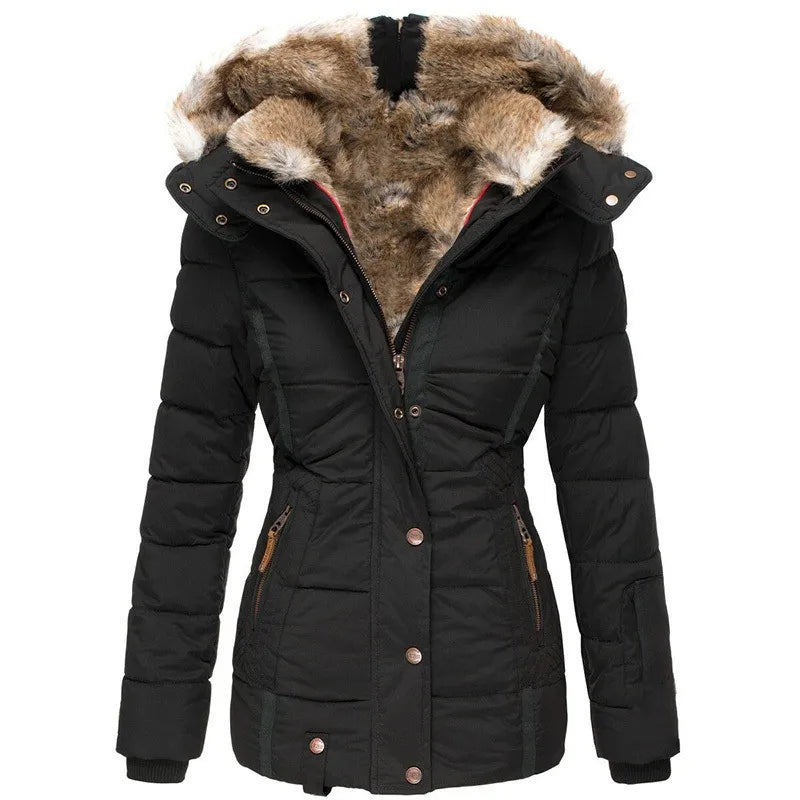 Women’s Fur-Trim Hooded Winter Jacket