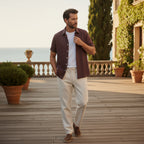 Men’s Short-Sleeve Button-Up Pant Set