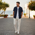 Men’s Short-Sleeve Button-Up Pant Set