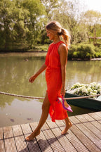 Women's Sleeveless Slit Midi Dress