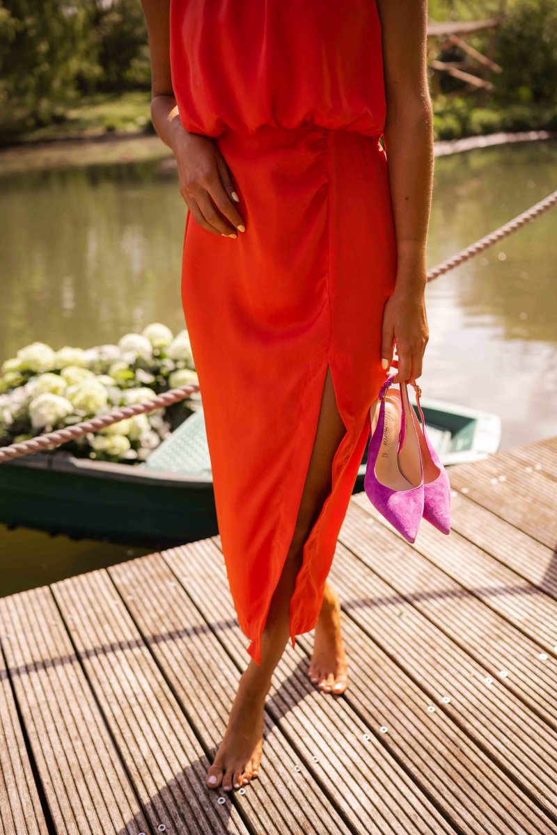 Women's Sleeveless Slit Midi Dress