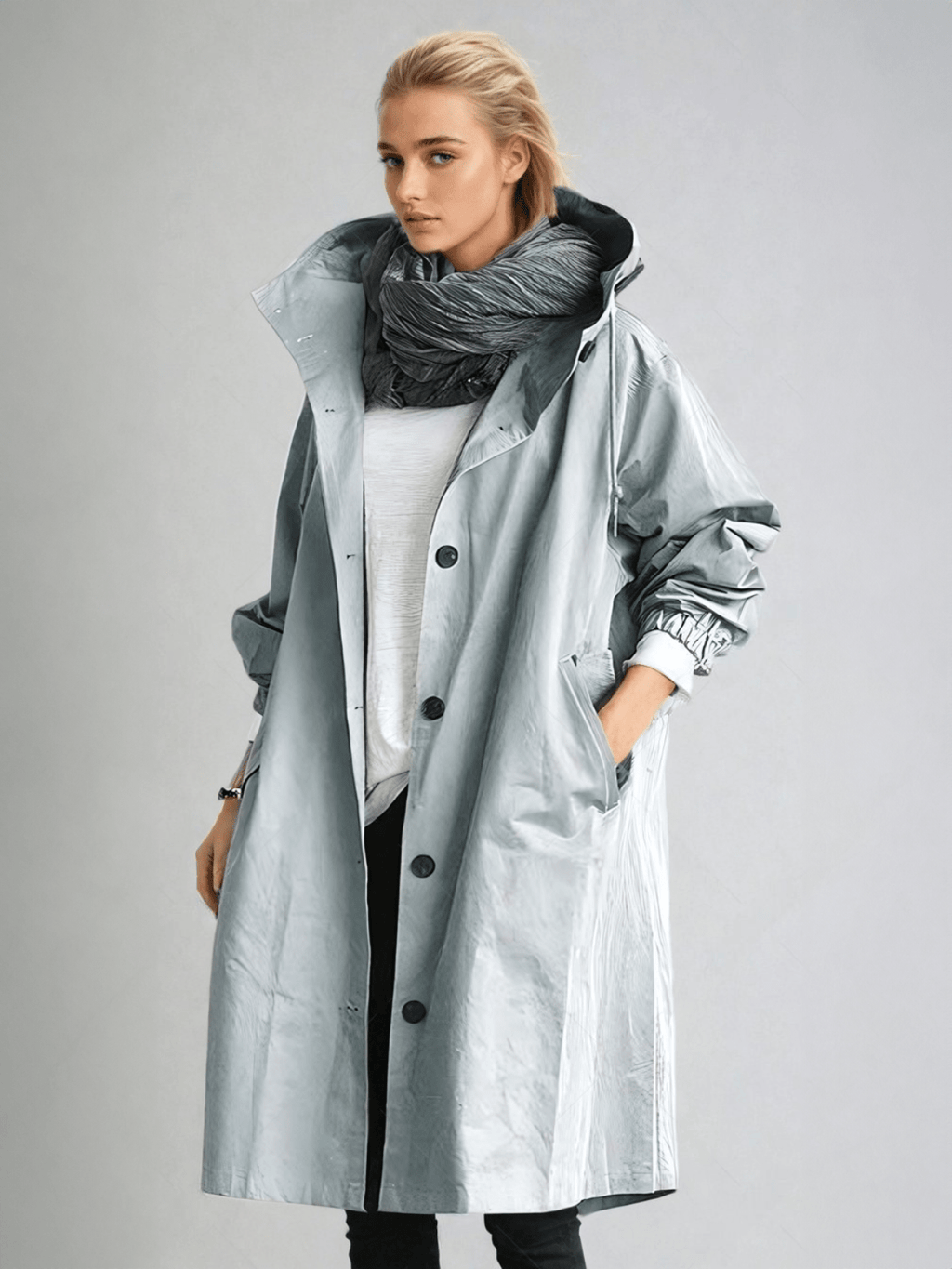 Women’s Hooded Long Trench Coat