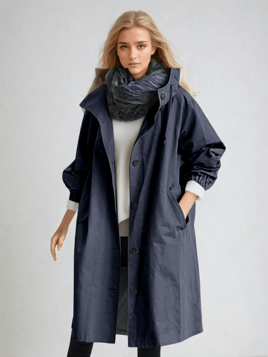 Women’s Hooded Long Trench Coat