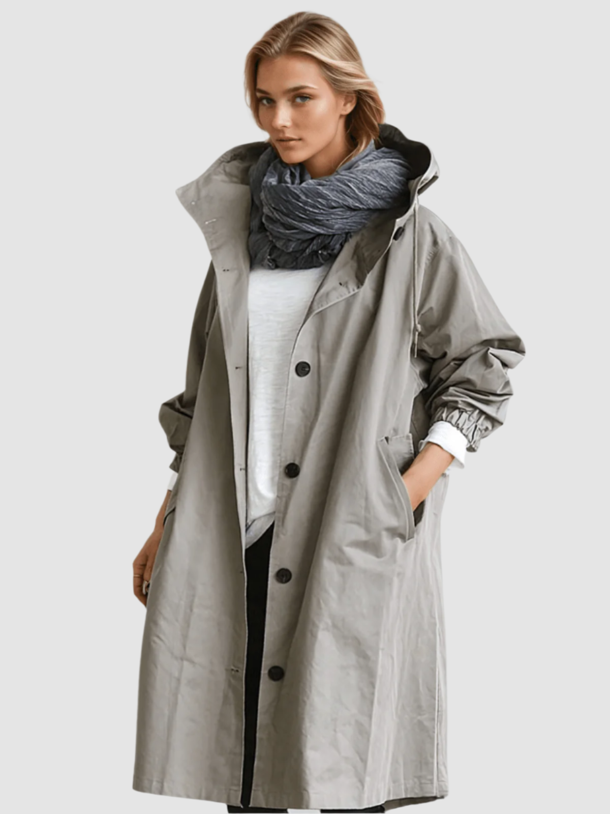Women’s Hooded Long Trench Coat